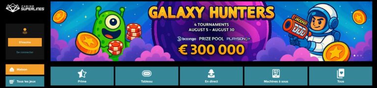 Superlines Casino page accueil